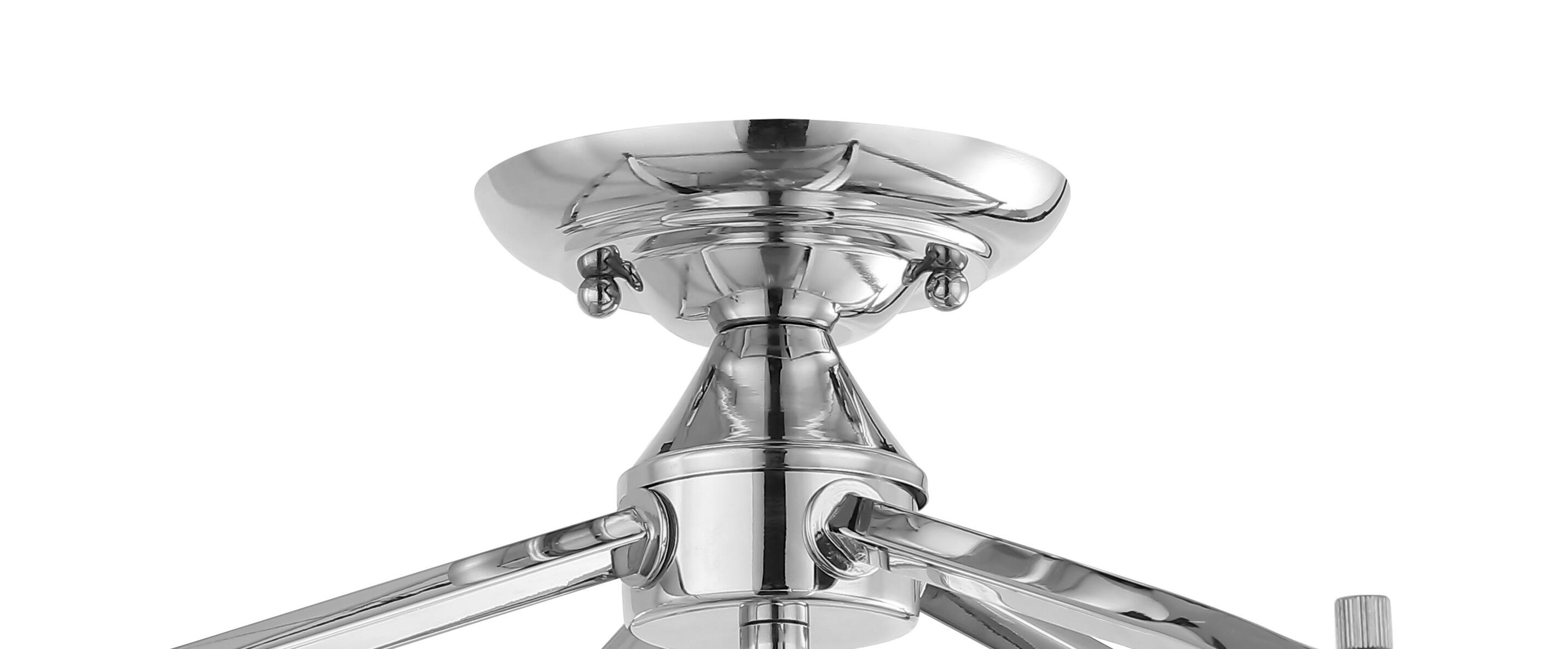 Alt View 4. Jonathan Y - Plains 12" 4-Light Modern Farmhouse Metal Open-Frame Pagoda LED Semi Flush Mount Mini Lantern, Chrome - Chrome.