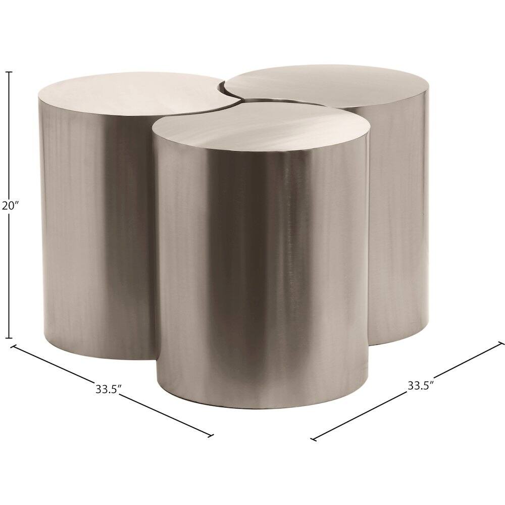 Meridian Furniture Dimple Coffee Table Silver 99081Silver-3C - Best Buy