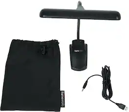 Gator Frameworks - Clip-on Red LED Music Stand Lamp with Adjustable Gooseneck and Dual Power Options