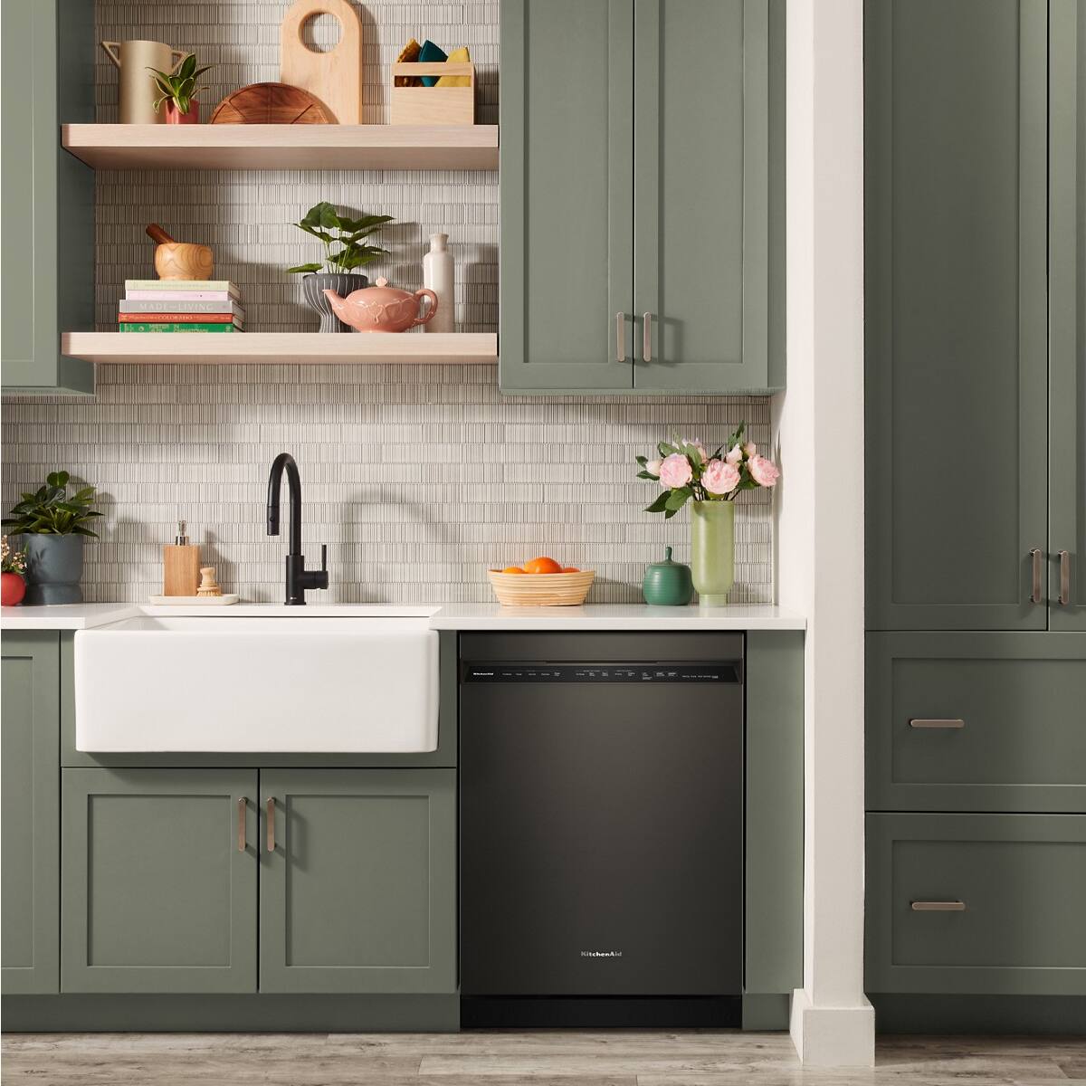 Back. KitchenAid - KitchenAid - 24" Front Control Built-In Stainless Steel Tub Dishwasher with Third Level Jet Rack and 41 dBA - Black Ore - Black Ore.