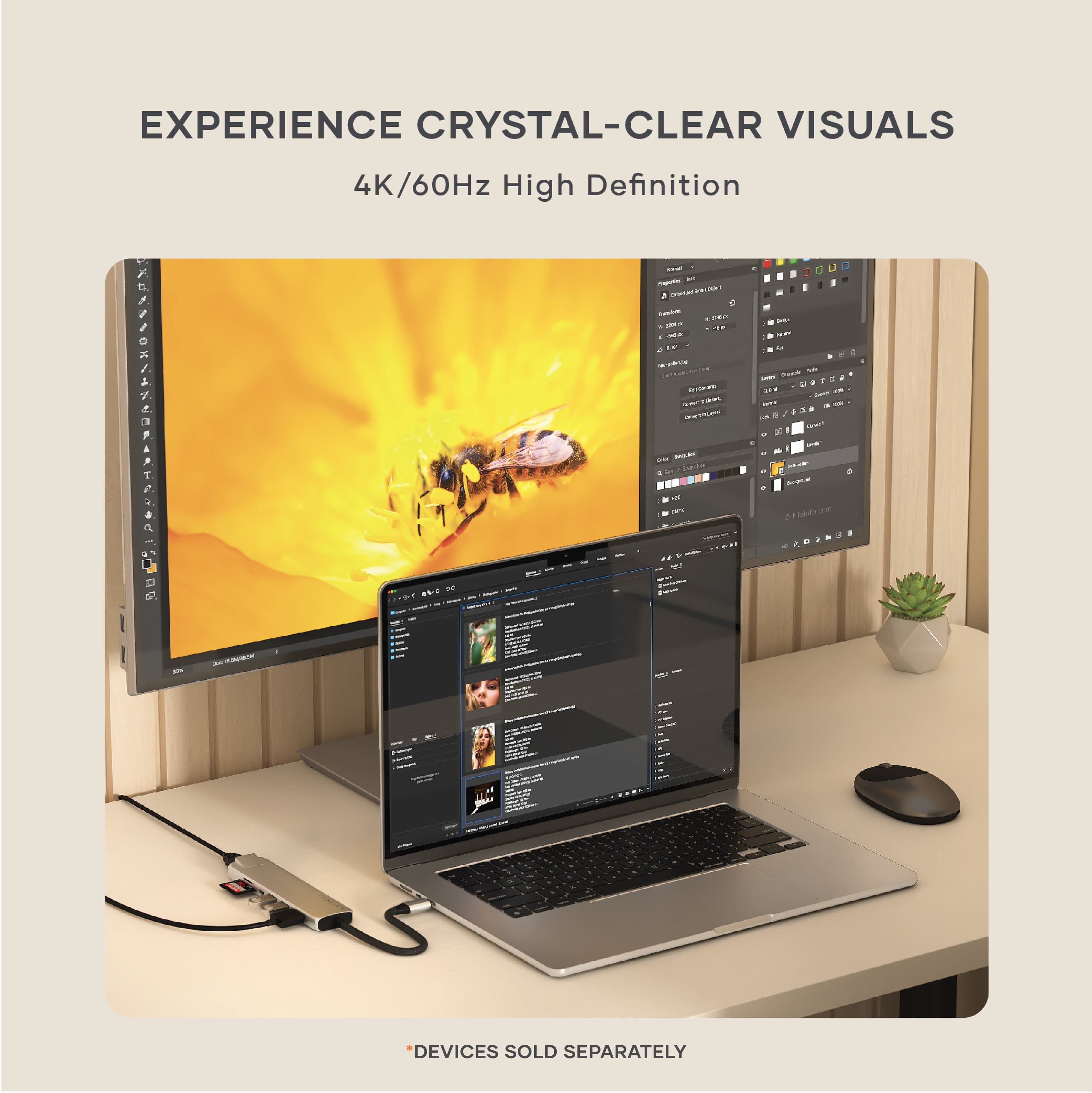 EXPERIENCE CRYSTAL-CLEAR VISUALS 4K/60Hz HIGH DEFINITION - DEVICES SOLD SEPARATELY