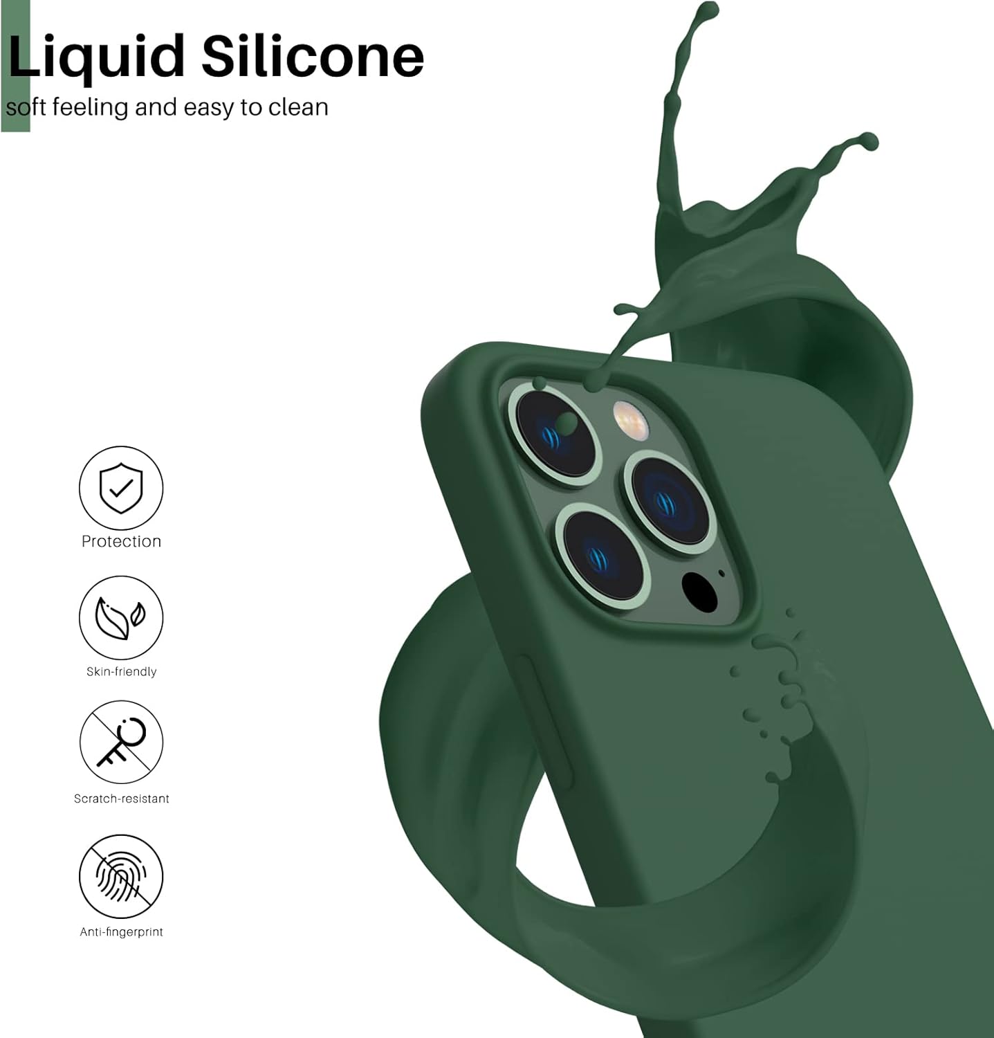 Liquid Silicone, soft feeling and easy to clean, Protection, Skin-friendly, Scratch-resistant, Anti-fingerprint