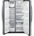 Alt View Zoom 12. GE - 25.4 Cu. Ft. Side-by-Side Refrigerator with Thru-the-Door Ice and Water - Stainless steel.