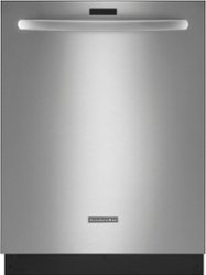 KitchenAid - Top Control Built-In Dishwasher with Stainless Steel Tub, Clean Water Wash System, 43dBA - Stainless steel - Front_Zoom