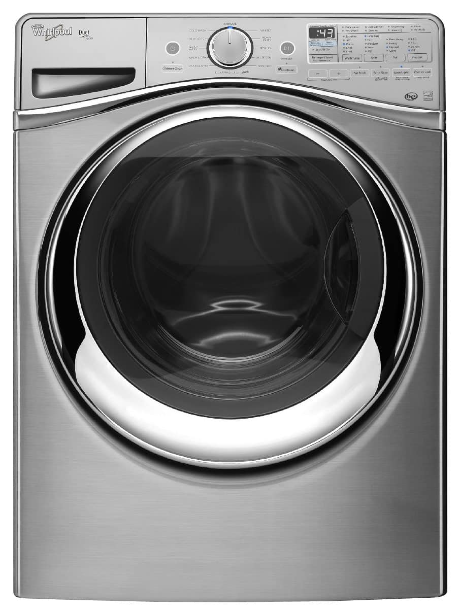 Whirlpool - Duet 4.5 Cu. Ft. 12-Cycle High-Efficiency Steam Front-Loading Washer - Diamond Steel-Front_Standard 