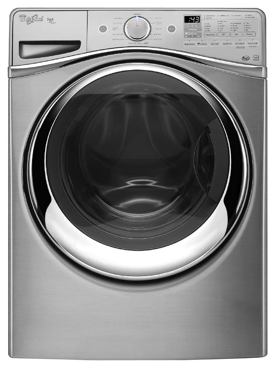 Whirlpool - Duet 4.5 Cu. Ft. 12-Cycle High-Efficiency Steam Front-Loading Washer - Diamond Steel-Front_Standard