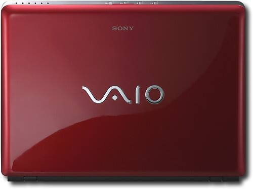 Front Standard. Sony - VAIO Laptop with Intel® Centrino® Processor Technology - Sangria Red.