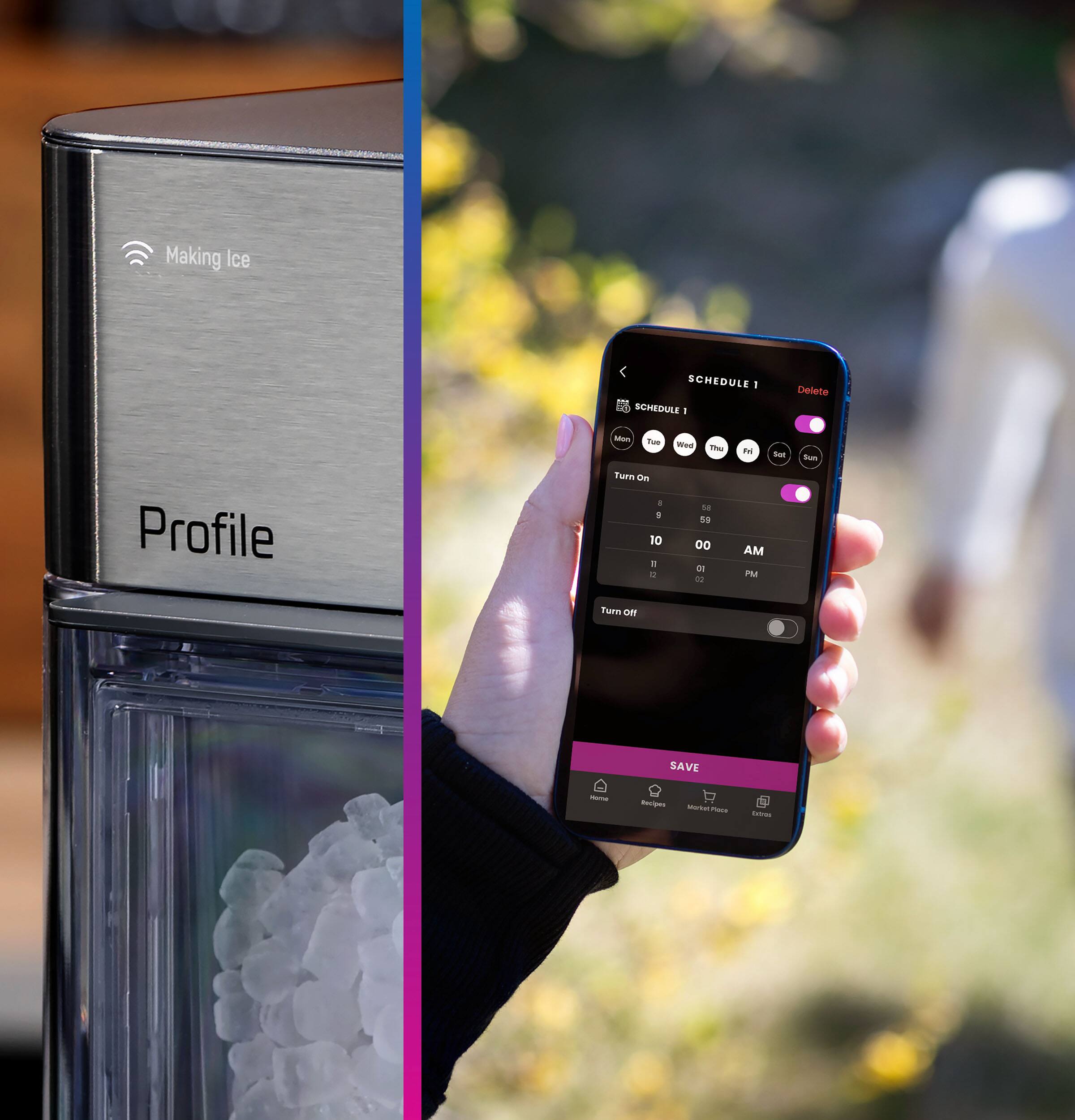 Making Ice - Schedule - Turn On 10:00 AM to 5:00 PM - Sm Profile - Save