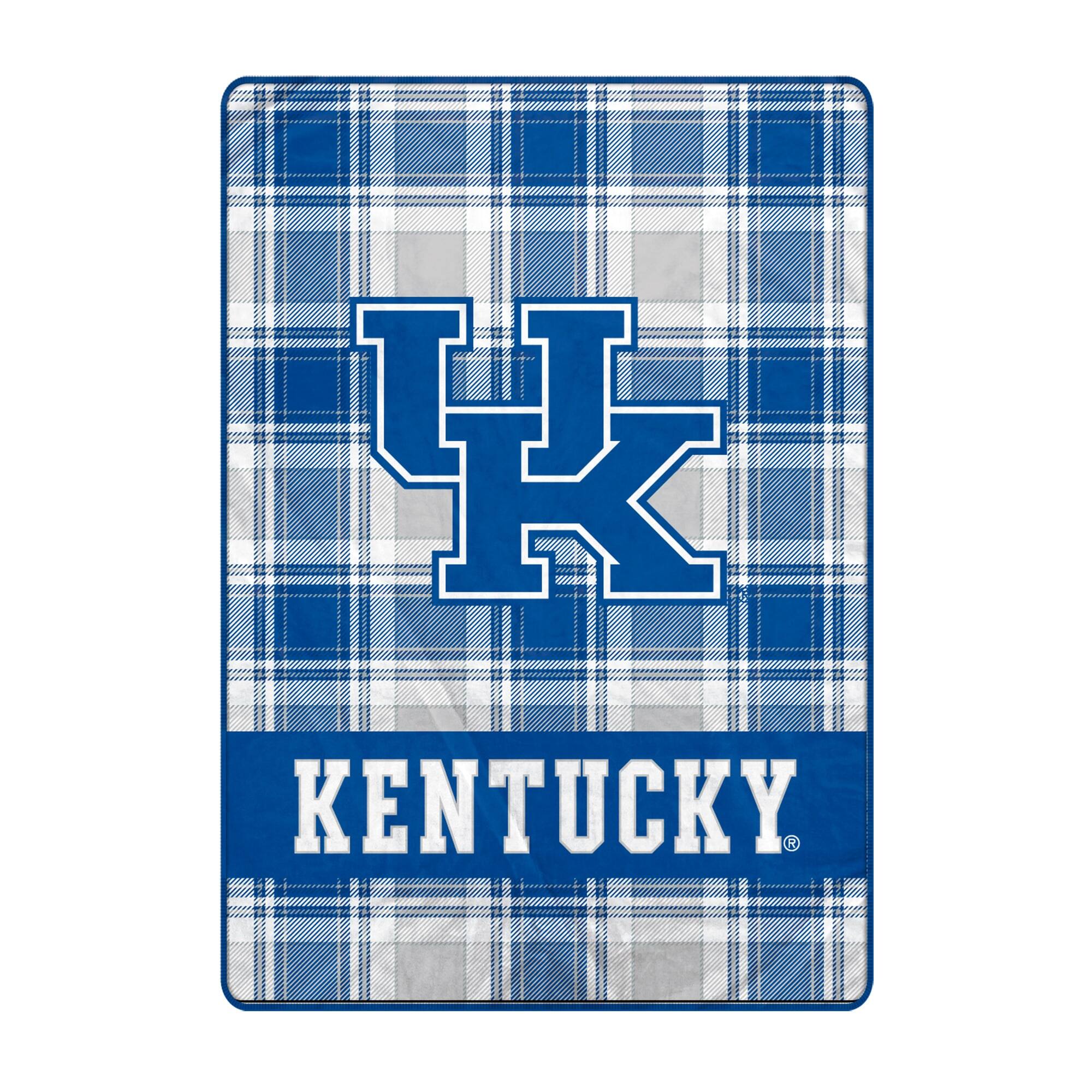 Front. Pegasus - Kentucky Wildcats 66" x 95" Oversized Plaid FAN-mily Ultra Cozy Blanket - Multicolor.