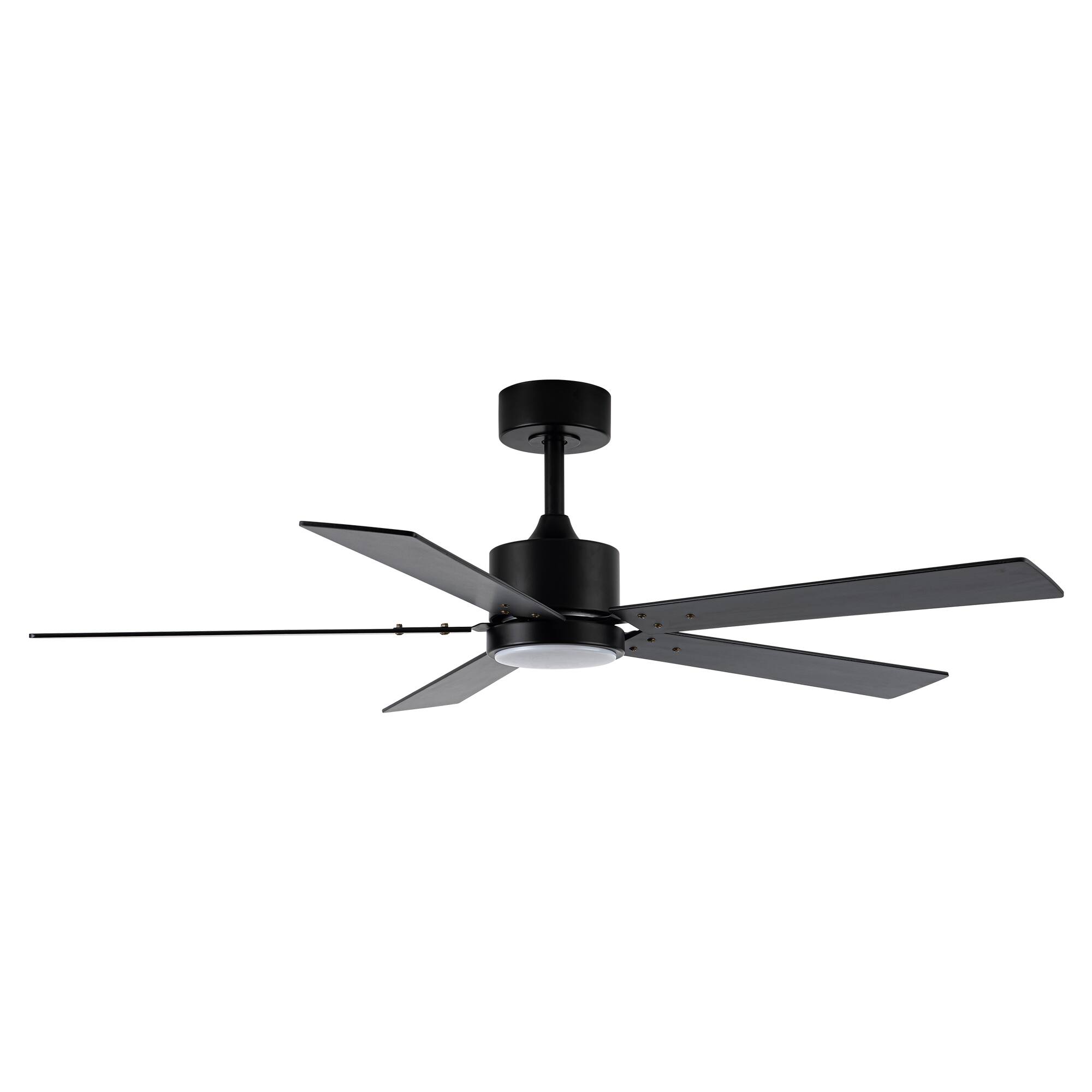 Alt View 8. Vaczon - 52" Modern Black Integrated LED Ceiling Fan with Light and Remote Control and APP Control - Black.