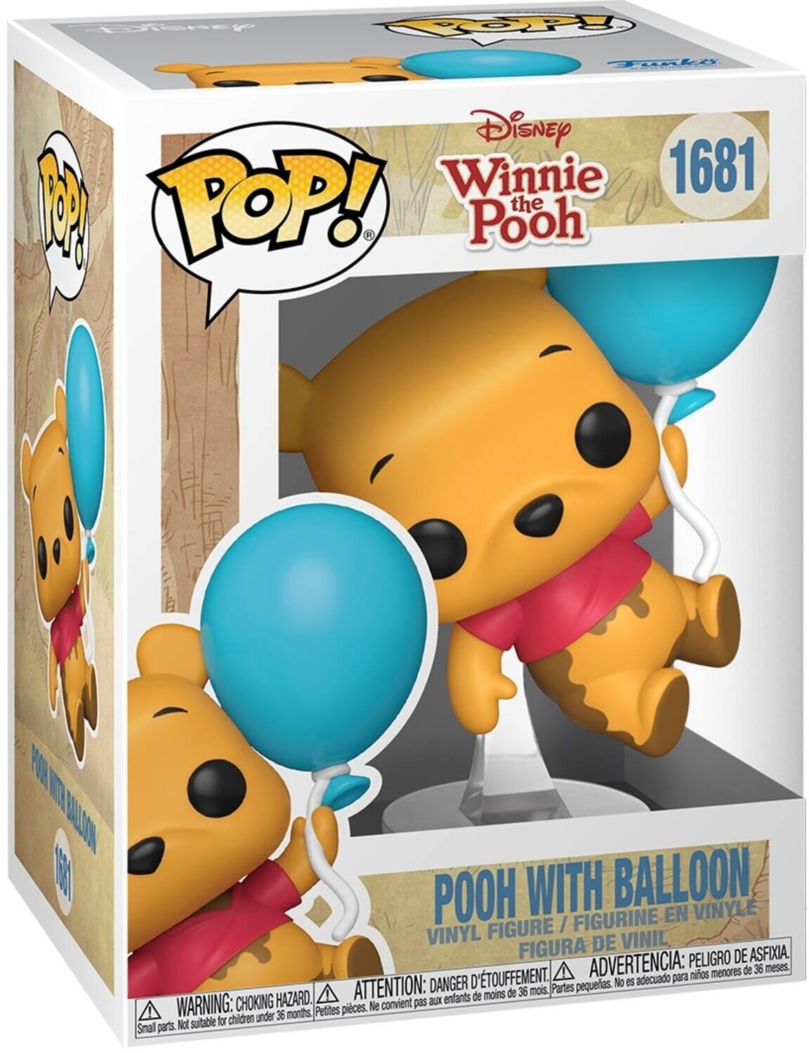 Disney Winnie the Pooh 1681 POP! Pooh with Balloon Vinyl Figure / Figurine en Vinyle / Figura de Vinil. Warning: Choking Hazard. Not suitable for children under 36 months. Small parts.