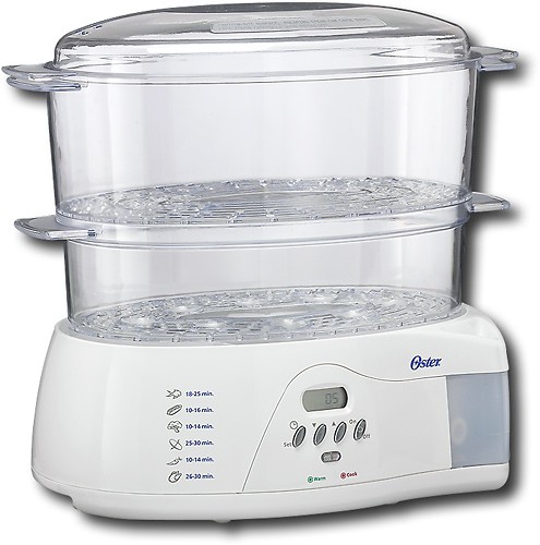  Oster - 6.1-Quart Double-Tiered Steamer - White