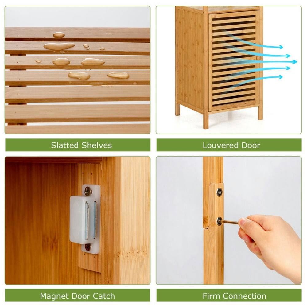 Slatted Shelves  
Louvered Door  
Magnet Door Catch  
Firm Connection