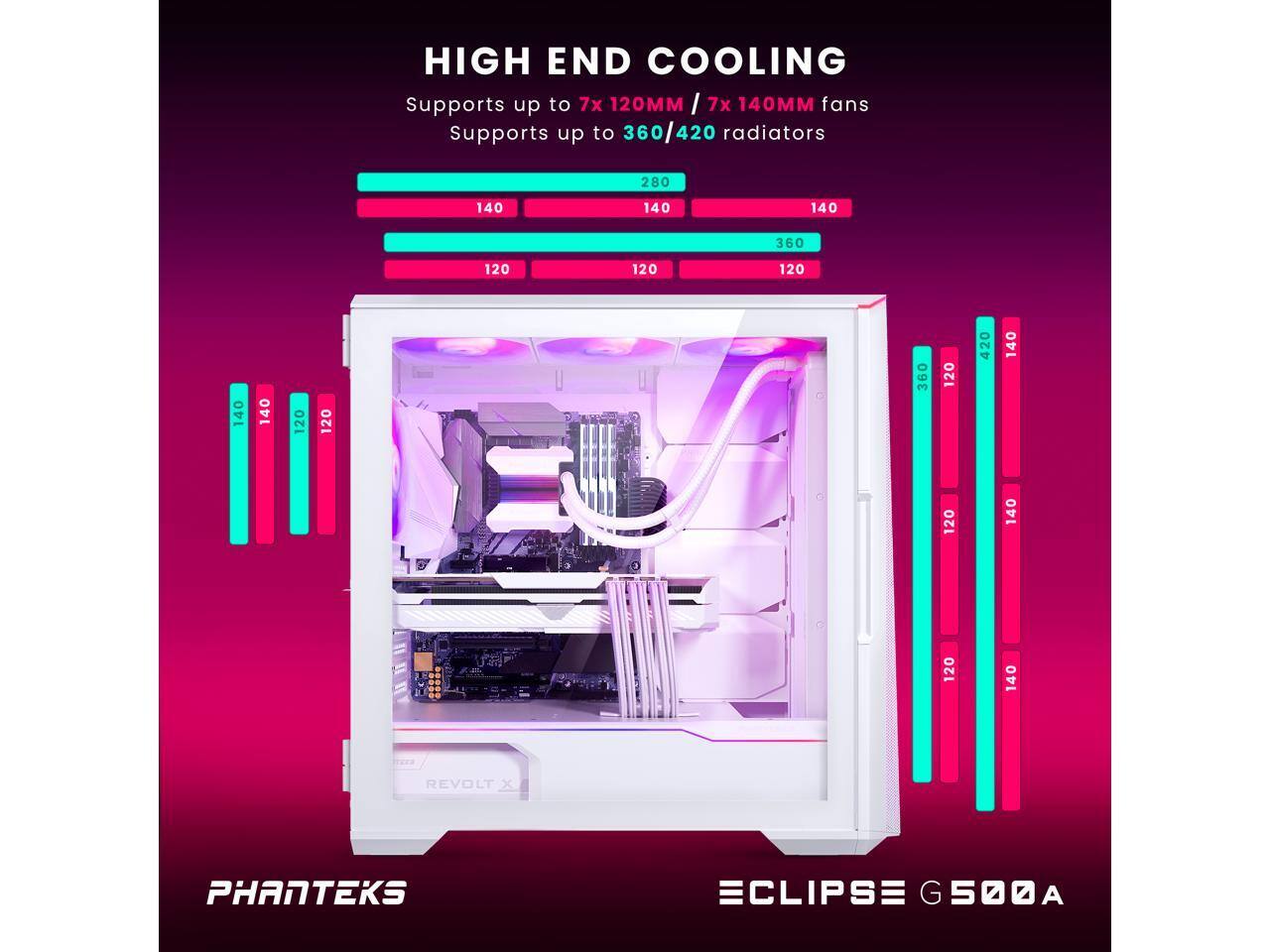 Phanteks Eclipse G500A DRGB, Mid Tower Case, Mesh Panel, D/A RGB