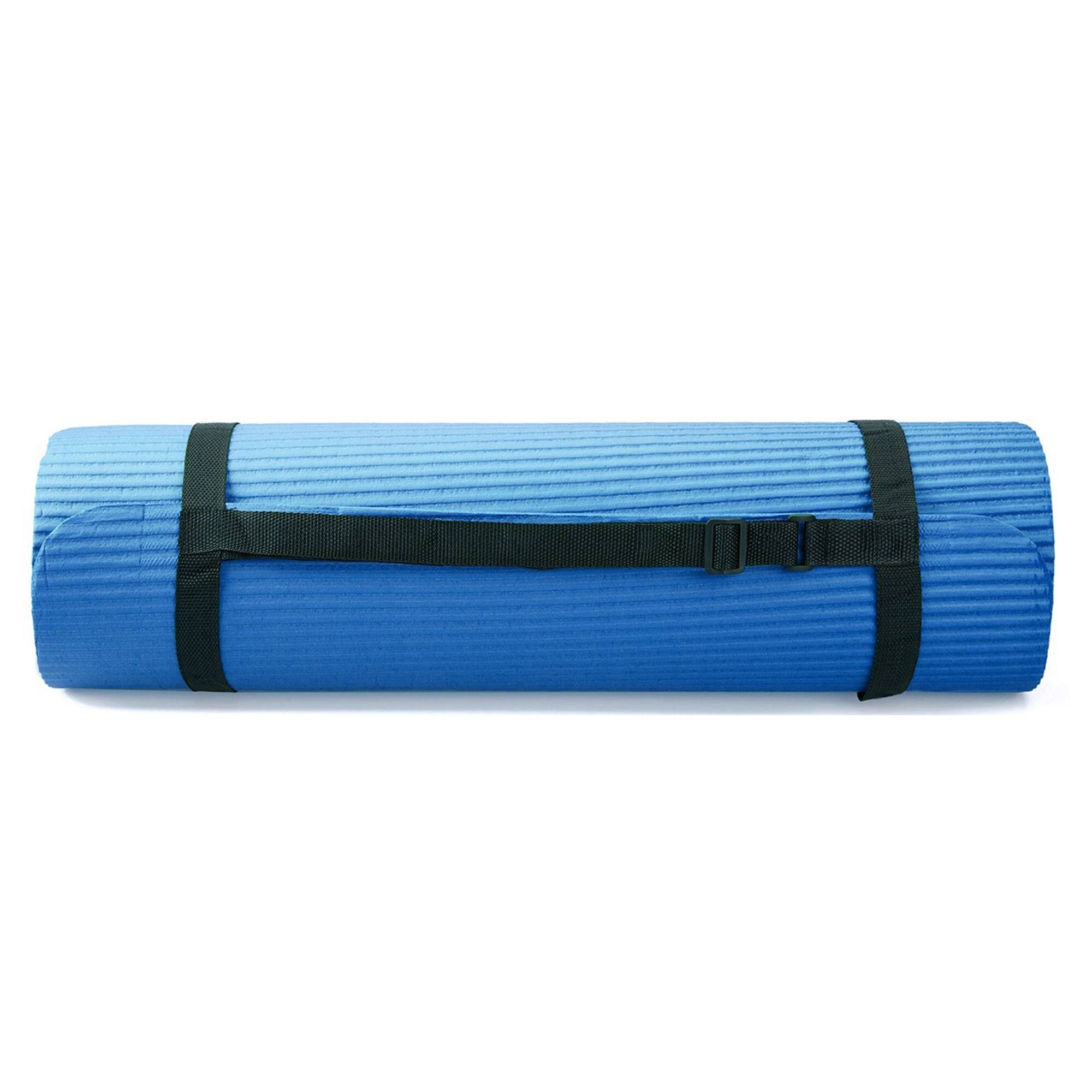 Alt View 4. BalanceFrom Fitness - BalanceFrom Fitness 7 Piece Yoga Set with Mat, Stretch Strap & Knee Pad, Blue - Blue.