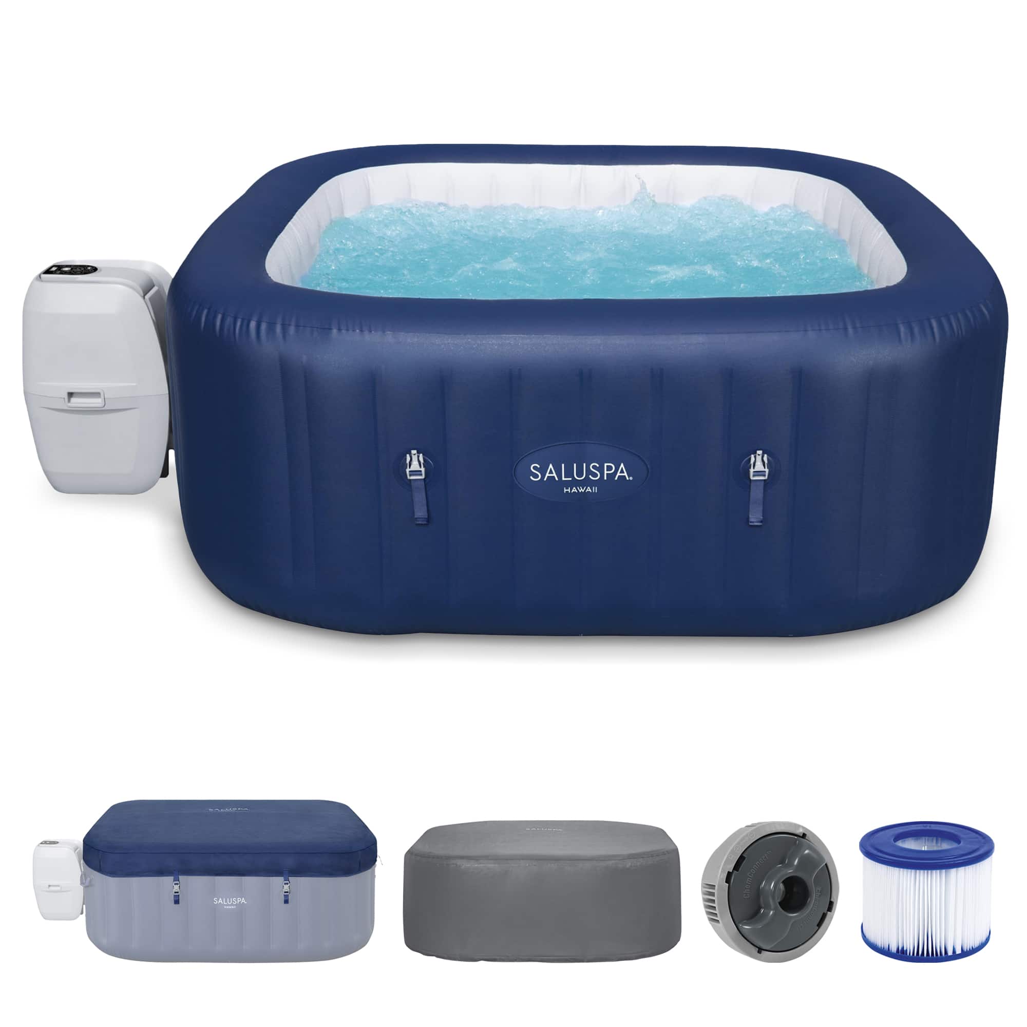 Bestway - SaluSpa Hawaii AirJet Inflatable Hot Tub with EnergySense Cover - Blue