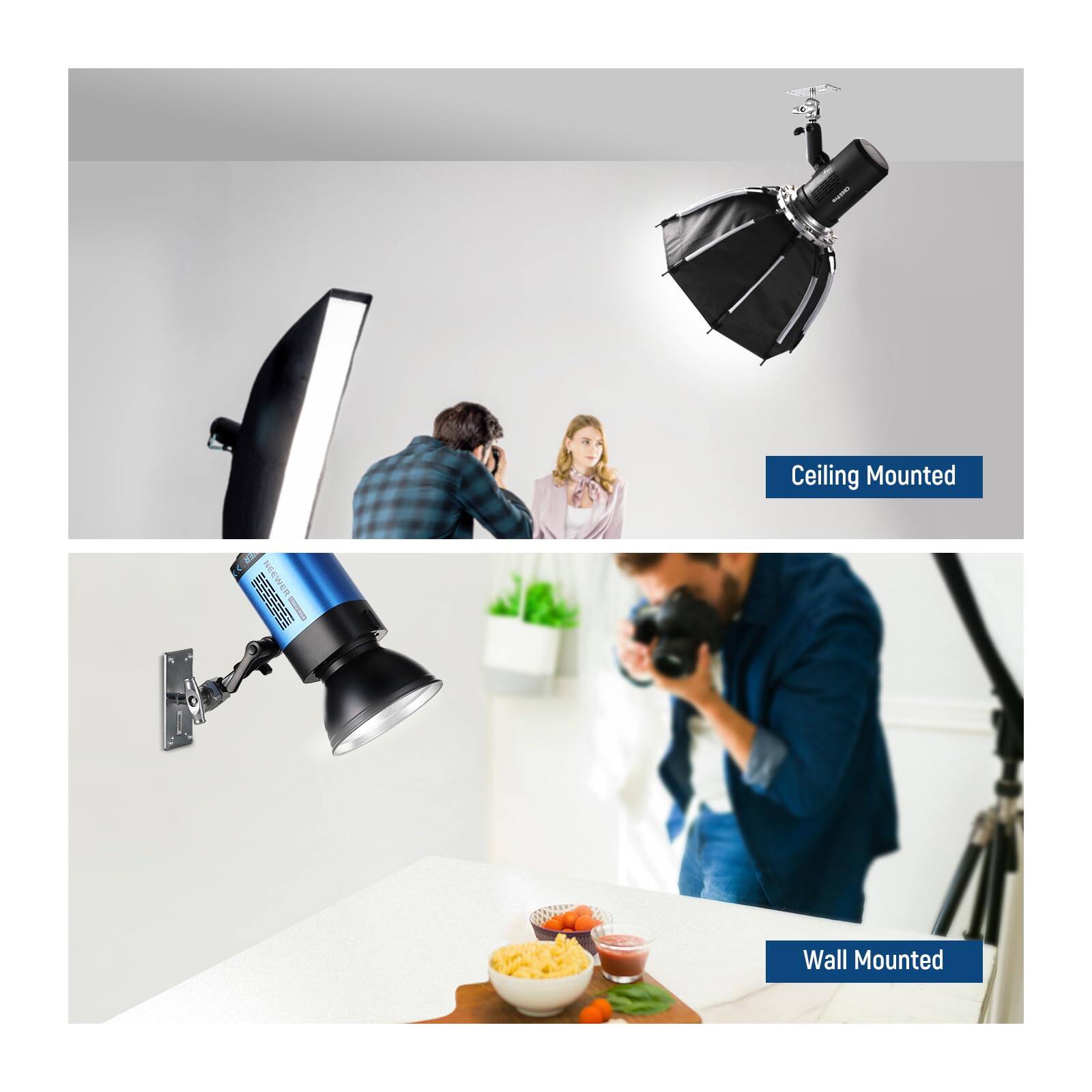 Ceiling Mounted  
NEEWER AI  
Wall Mounted