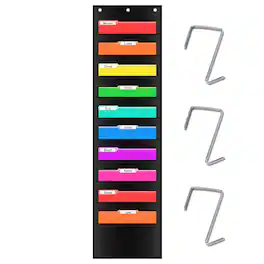 Dapper Styles - Vnom Classroom Mail Center Organization Storage Pocket Chart With 30 Pockets Hanging Wall File Folder Organ - 02 - 10 Pockets