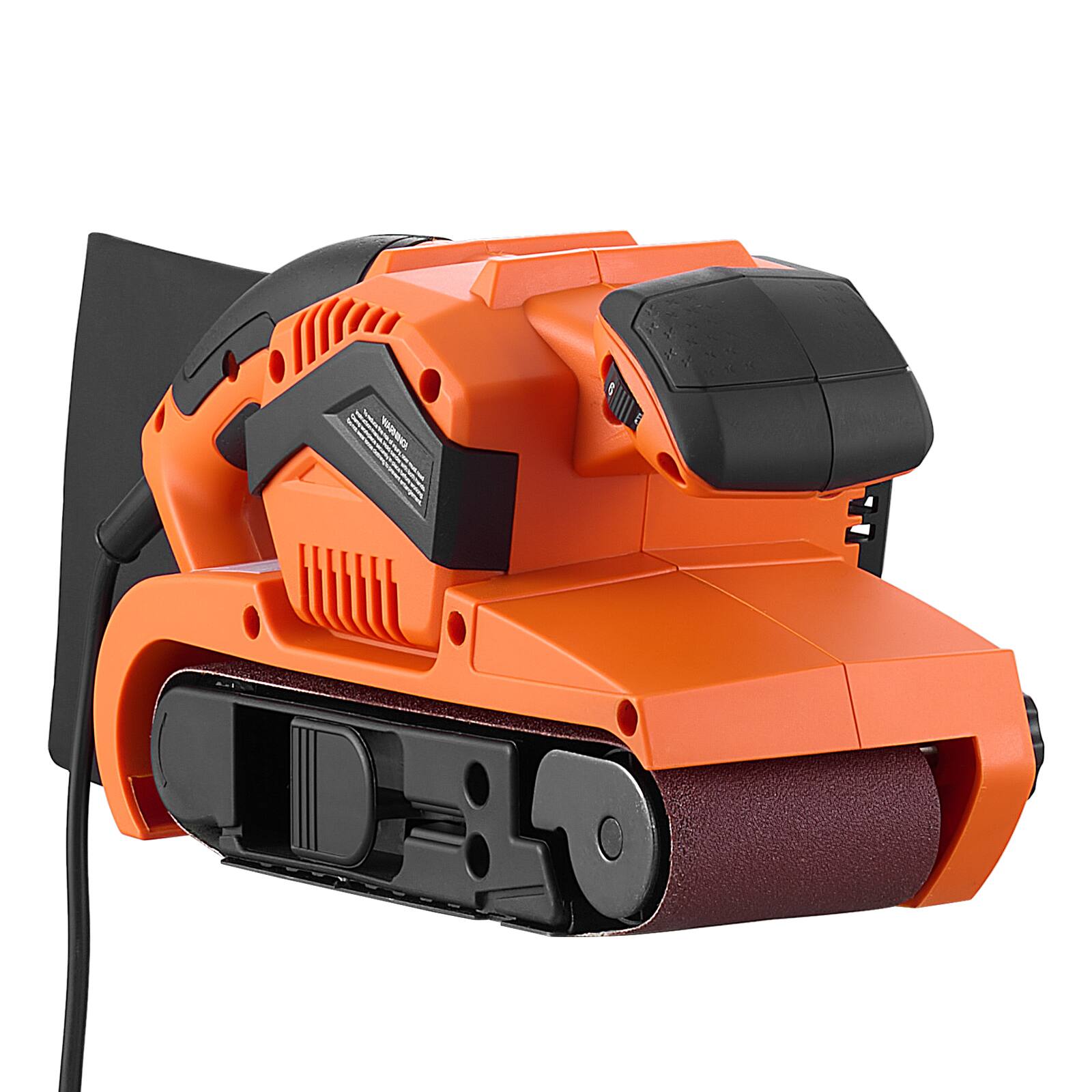 Alt View 5. VEVOR - 7A Belt Sander 3" x 21" Woodworking Belt Sander 6 Speeds 630-1200 FPM, 2-in-1 Handheld & Benchtop Sanding Machine - Orange;Black.