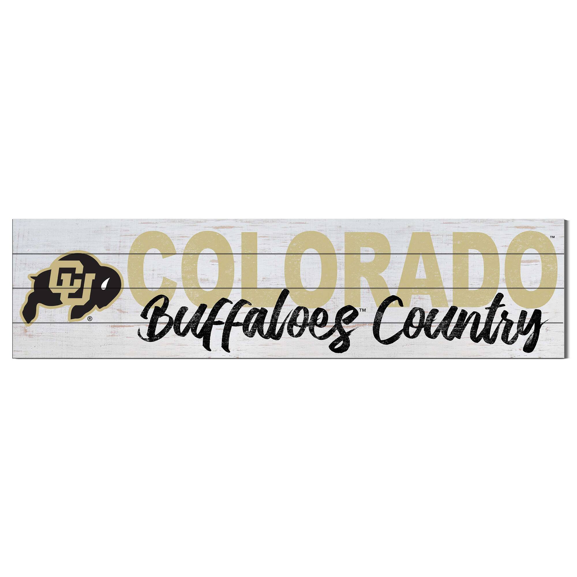 Colorado Buffaloes 10'' x 40'' Logo Sign