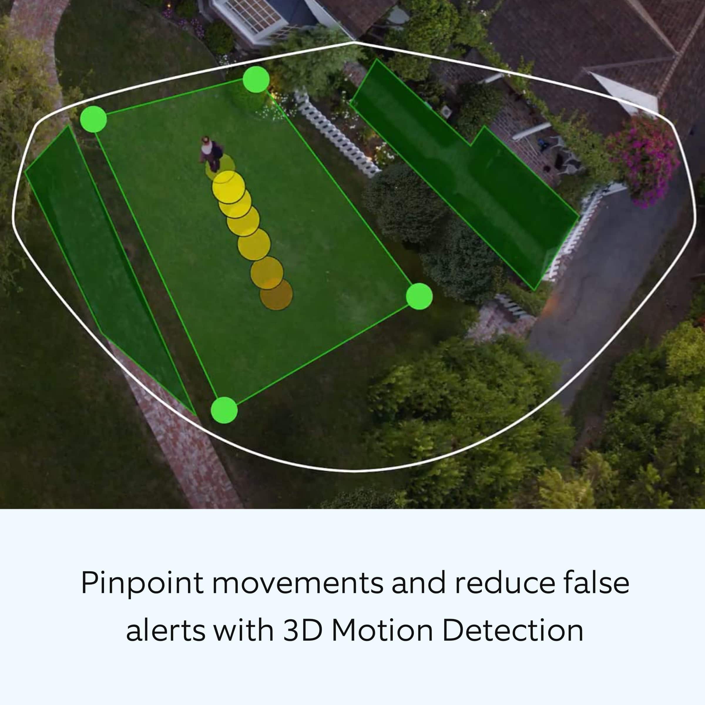 Pinpoint movements and reduce false alerts with 3D Motion Detection.