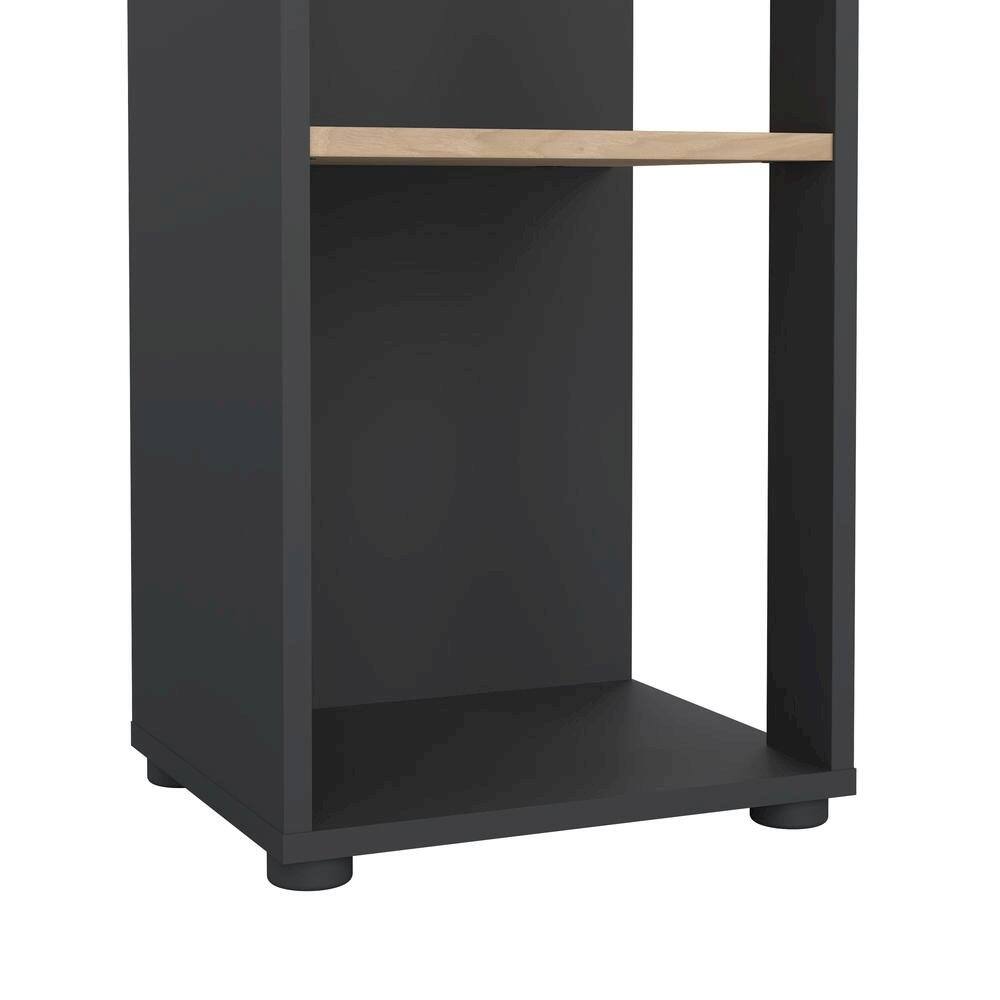 Alt View 2. FurniFact - 5-Shelf Bookcase with Fixed Shelves for Living Room or Office - Gray.