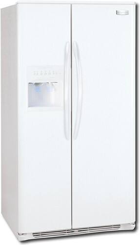 Angle Standard. Frigidaire - Gallery 22.5 Cu. Ft. Side-by-Side Refrigerator with Thru-the-Door Ice and Water - Pearl White.