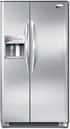 Front Detail. Frigidaire - Professional 22.6 Cu. Ft. Counter-Depth Side-by-Side Refrigerator - Stainless-Steel.