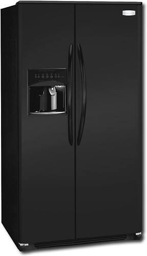 Angle Standard. Frigidaire - Gallery 22.5 Cu. Ft. Side-by-Side Refrigerator with Thru-the-Door Ice and Water - Pearl Black.