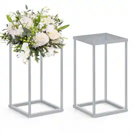 Oumilen - 2 Pcs Metal Flower Vases with Mesh Plates