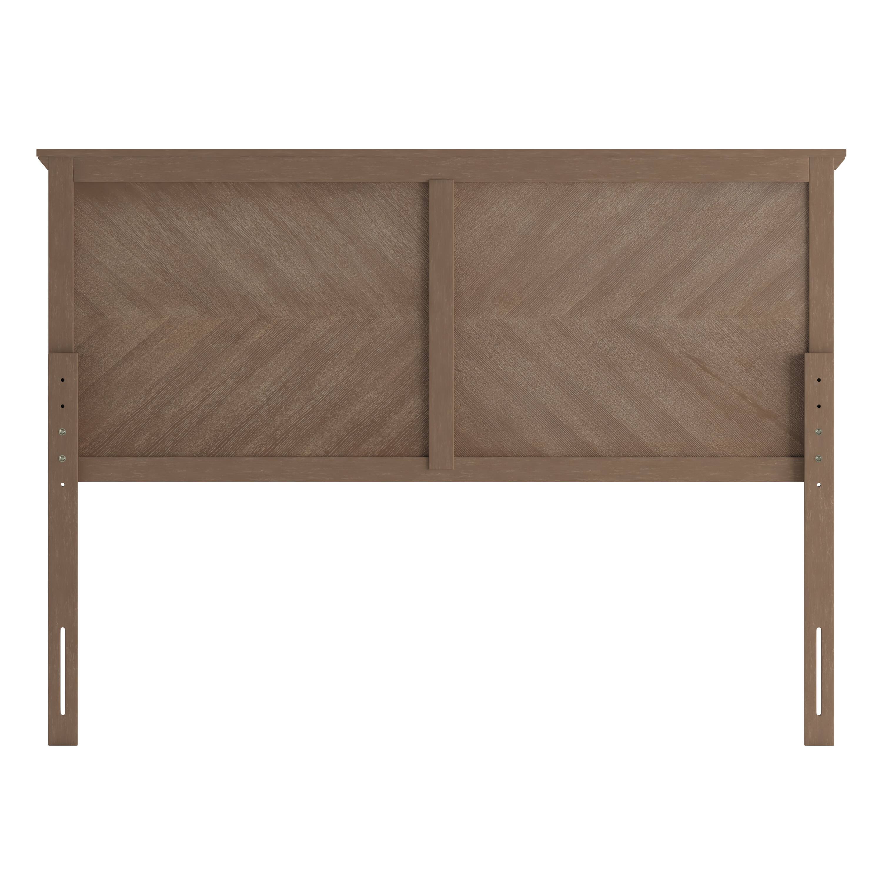 Alt View 7. Emma + Oliver - Frenti Herring Bone Wooden Adjustable Headboard Only - Light Brown.