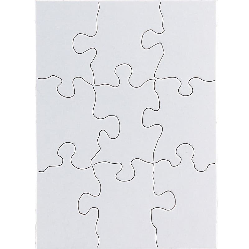 Hygloss - Compoz-A-Puzzle®, 4" x 5-1/2" Rectangle, 9 Pieces, 24 Puzzles - White