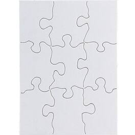 Hygloss - Compoz-A-Puzzle®, 4" x 5-1/2" Rectangle, 9 Pieces, 24 Puzzles - White