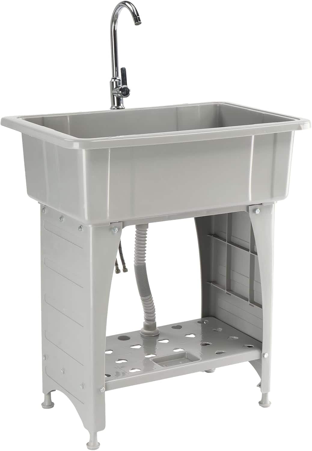 Winado - Freestanding Utility Sink with Dual Temperature Faucet & Bottom Storage Shelf for Laundry Room, Garage Workshop Cleaning - Gray price history on PriceWatchPro