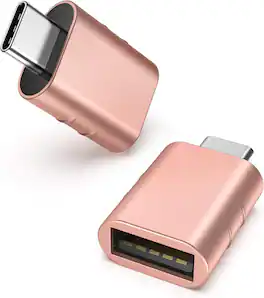 Syntech - USB C to USB Adapter Pack of 2 USB C Male to USB 3.0 Female Adapter Compatible with Type C Devices, Rose Gold - Pink
