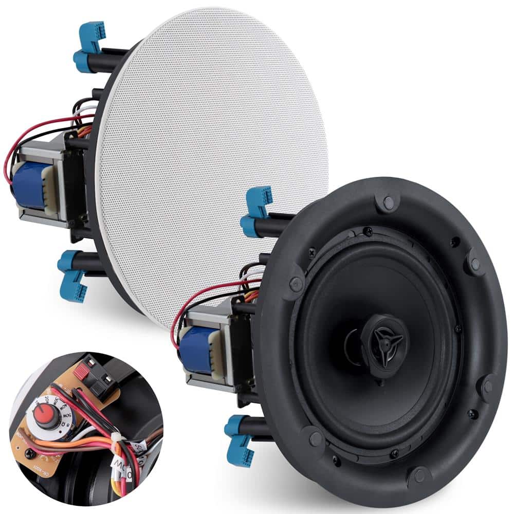 Pyle - 8.0’’ In-Wall / Ceiling Speakers - Black