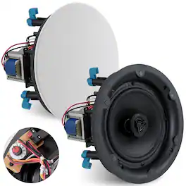 Pyle - 8.0’’ In-Wall / Ceiling Speakers - Black