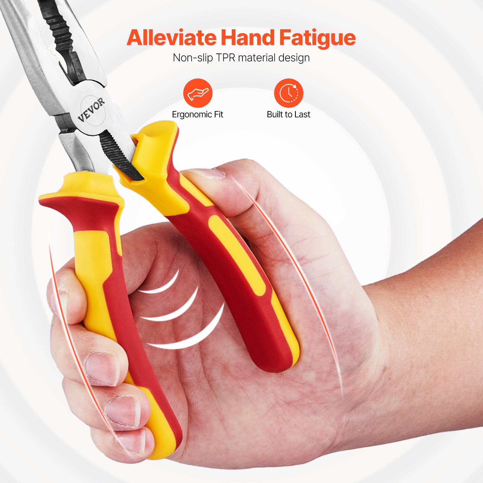 Alleviate Hand Fatigue  
Non-slip TPR material design  
Ergonomic Fit  
Built to Last