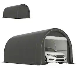 Outsunny - x 16' Carport, Heavy Duty Portable Garage Storage Tent with Large Zippered Door - Gray