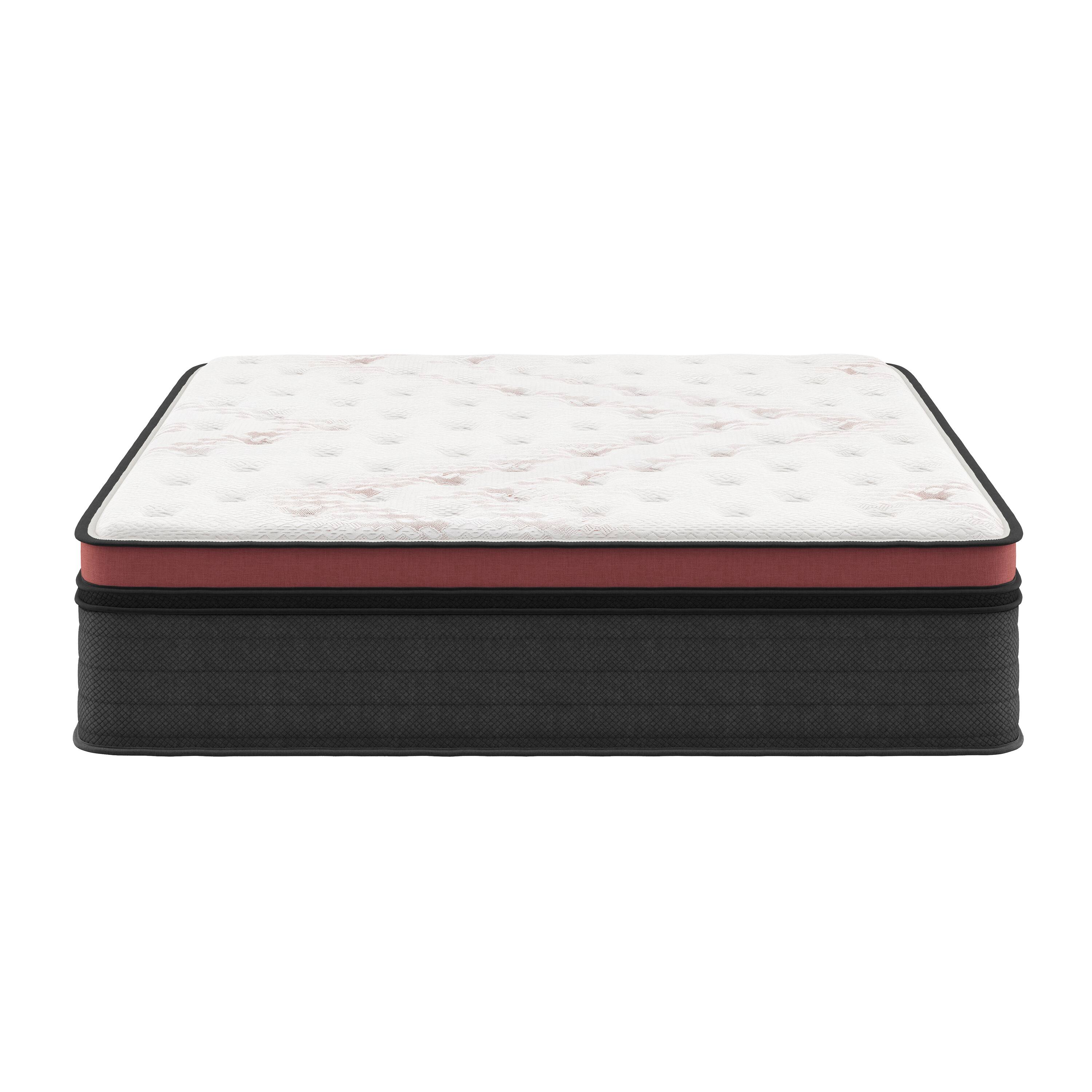 Alt View 1. Nautica - 16" Cascade Hybrid Mattress with Cooling Copper-Infused Cover - WHITE/BLACK.
