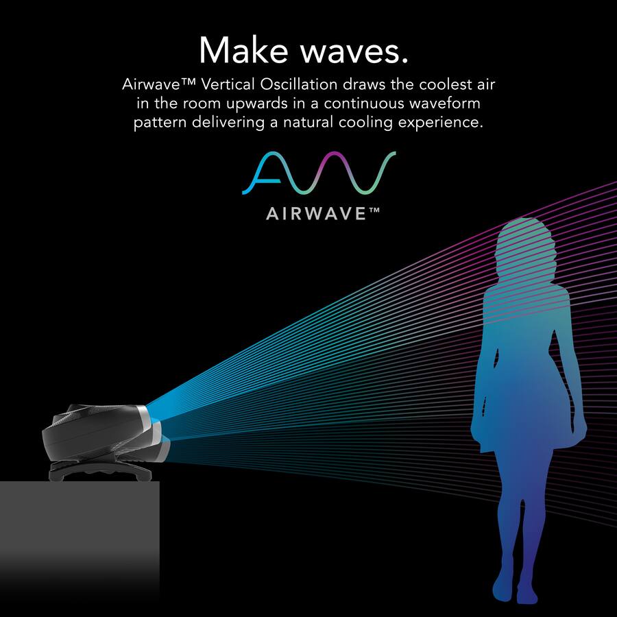Airwave Pattern Vornado AXL Low Profile Oscillating Fan with Remote Control Black FA1 ...