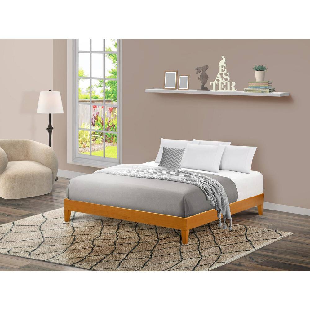 Back. East West Furniture - NVP-23-K King Size Bed Frame with 4 Hardwood Legs and 2 Extra Center Legs - Oak Finish - Rustic Oak.