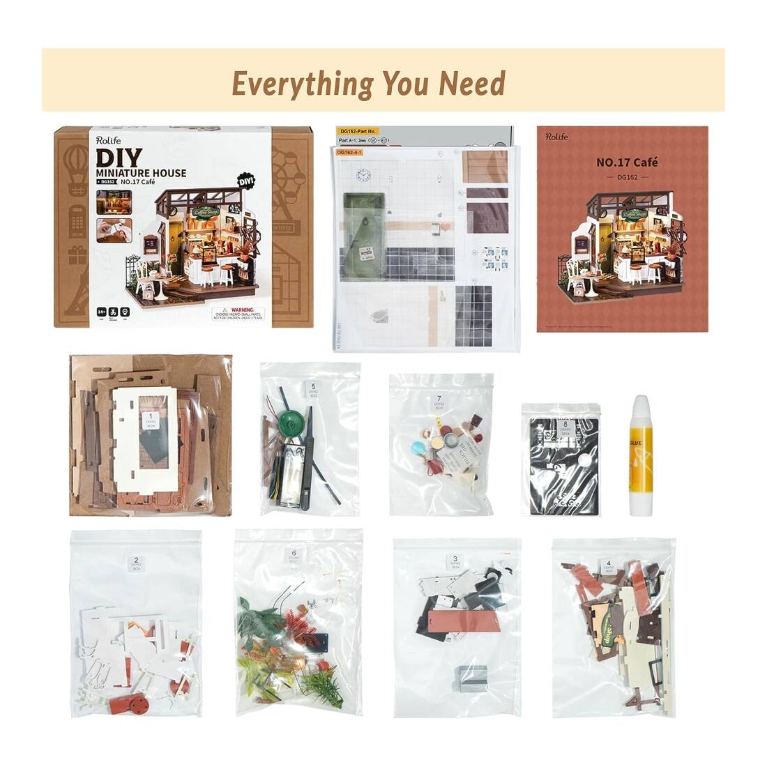 Back. 3D Puzzle - DIY 3D House Puzzle - No17 Cafe 183pcs.