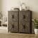 Alt View 6. Homcom - Farmhouse Bathroom Storage Cabinet with 4 Barn Doors, Bathroom Floor Cabinet with 2 Adjustable Shelf - Brown.