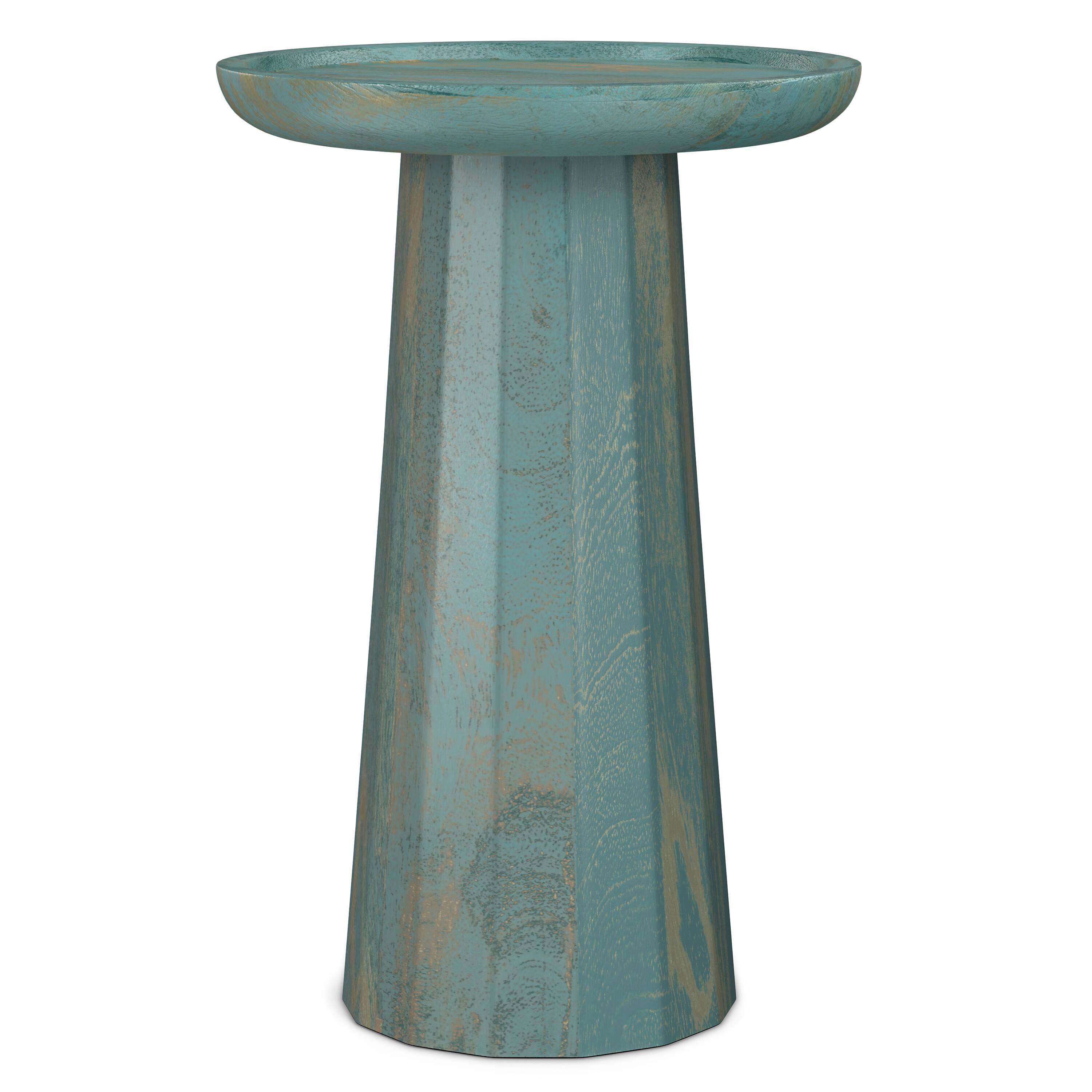 Alt View 2. Simpli Home - Dayton 13 inch Wide Solid Mango Wood Wooden Accent Table in Teal Wash - Teal Wash.