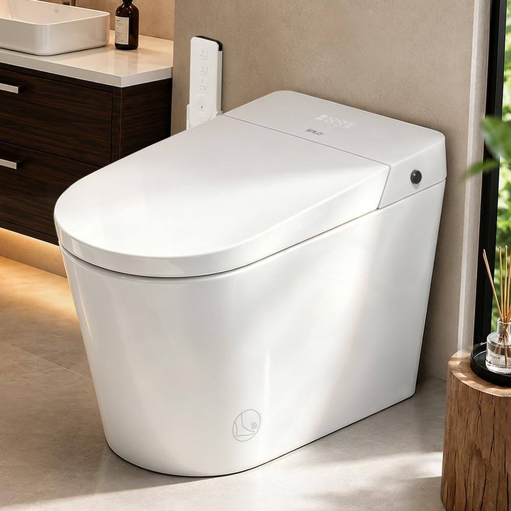 Front. EPLO - G20PRO Smart Toilet Bidet,1000g MaP Power Flush,ADA Height,Tank&Pump - White.