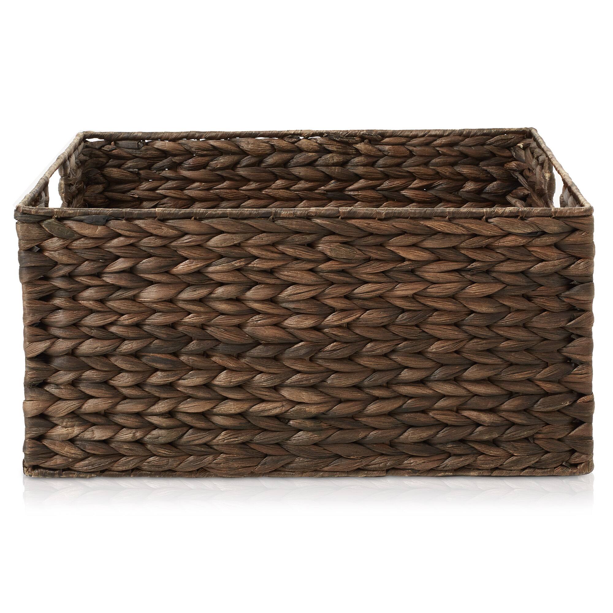 Alt View 3. Casafield - Water Hyacinth Pantry Storage Basket Organizer Bins - Espresso - Hyacinth.