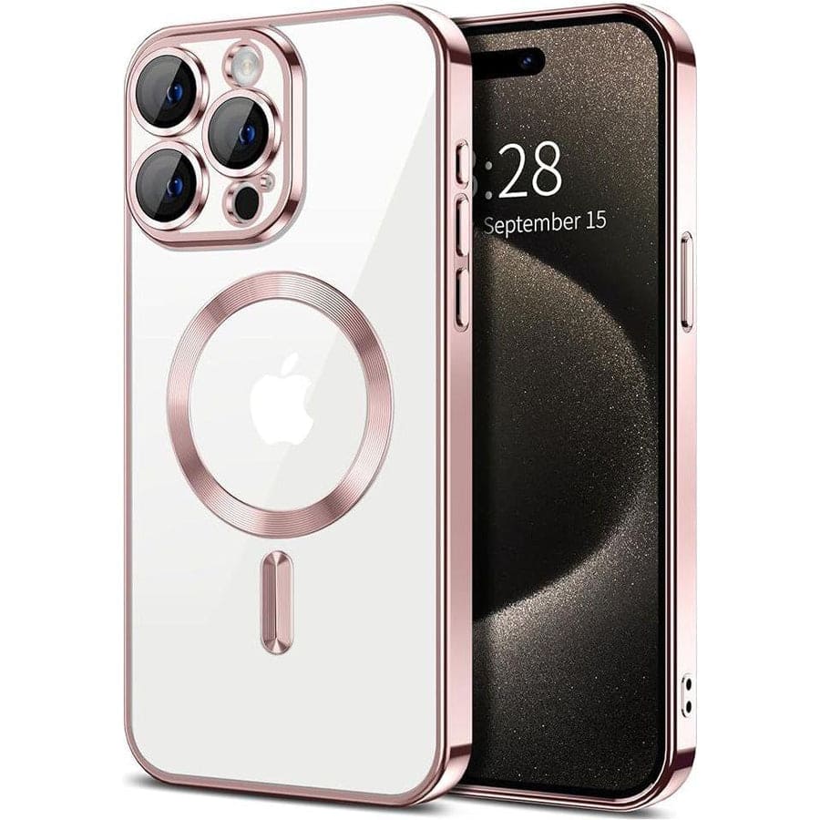 Front. Entronix - Entronix Magnetic Case for iPhone 16 Pro Max - Clear Glossy Luxury Protection - Rose.