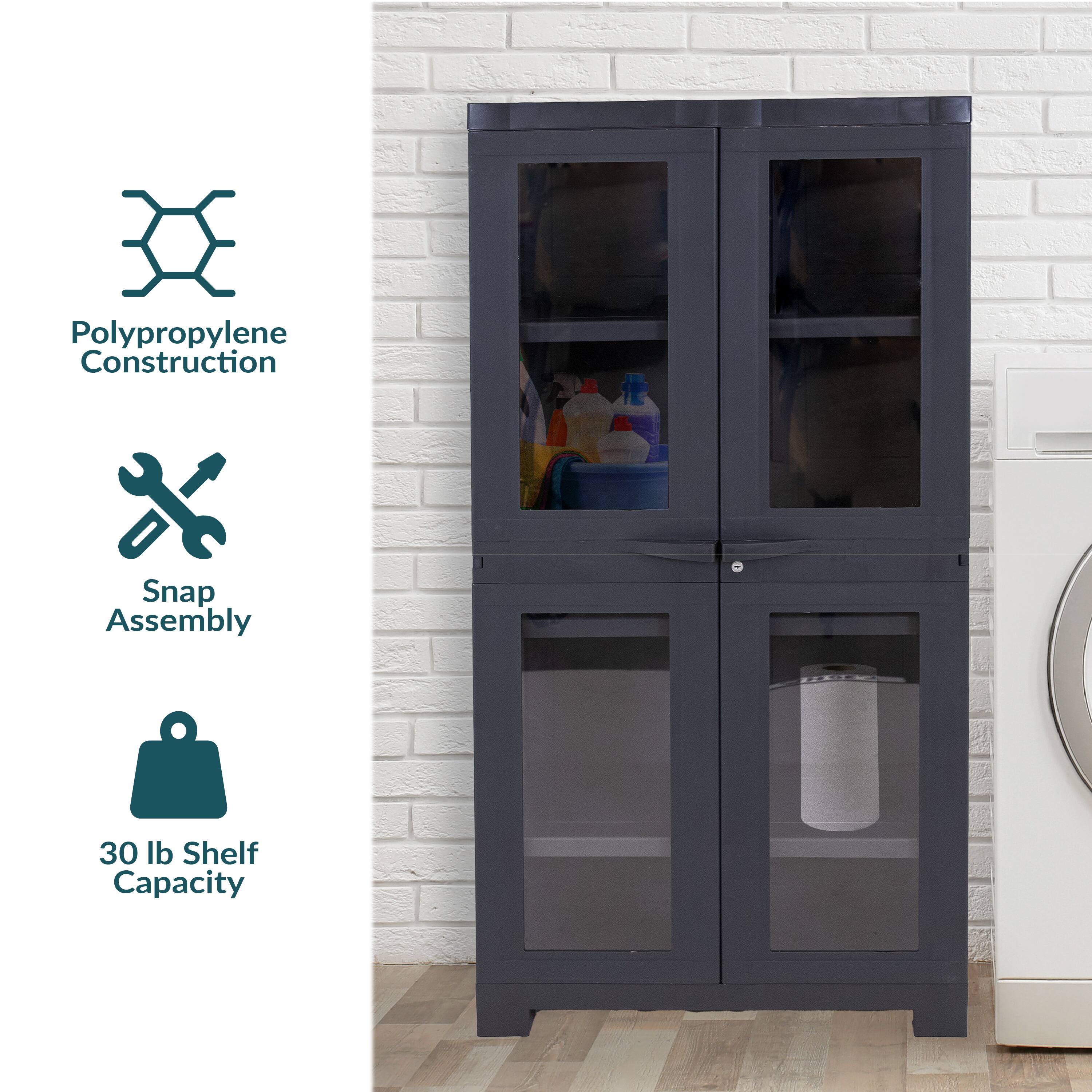 Polypropylene Construction  
Snap Assembly  
30 lb Shelf Capacity