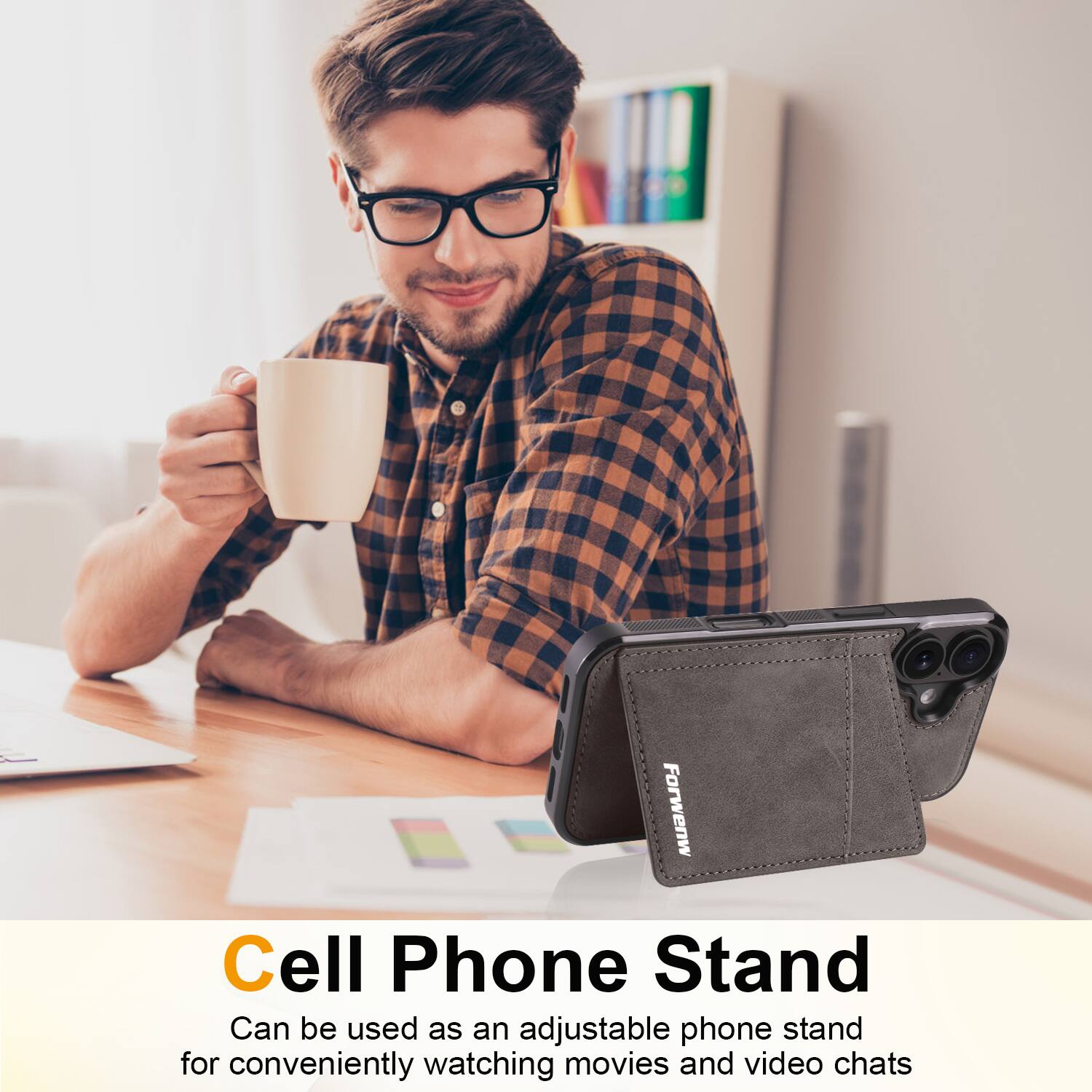 Forwenw Cell Phone Stand Can be used as an adjustable phone stand for conveniently watching movies and video chats